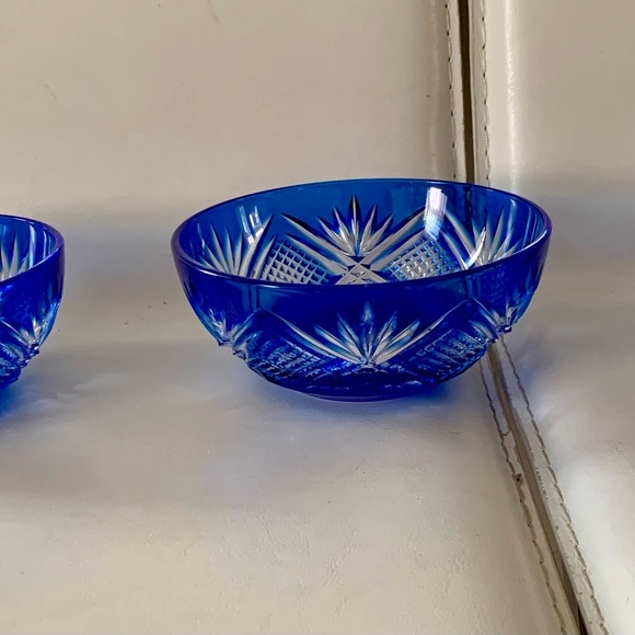 Vintage D’Arques Genuine Lead Crystal Cobalt Blue Bows - Picture 6 of 15